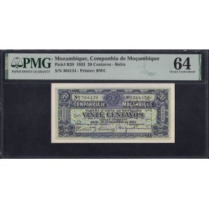 Mozambik, 20 centavos, 1933, Choice UNC 64