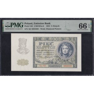 Poľsko, 5 zlotých, 1941, Gem UNC 66 EPQ