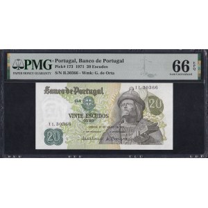 Portugal, 20 Escudos, 1971, Gem UNC 66 EPQ
