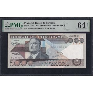 Portogallo, 5000 Escudos, 1981, scelta UNC 64 EPQ