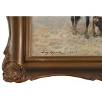 Jerzy KOSSAK (1886-1955), Ułan opatrujący rannego konia (1921)