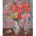 Ignacy PIEŃKOWSKI (1877-1948), Zátiší s kyticí a porcelánem