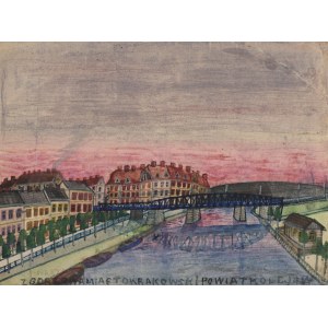 NIKIFOR Krynicki (1895-1968), Kraków - most na Wiśle