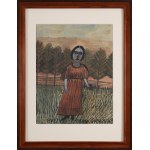 NIKIFOR Krynicki (1895-1968), "Woman in the Landscape".
