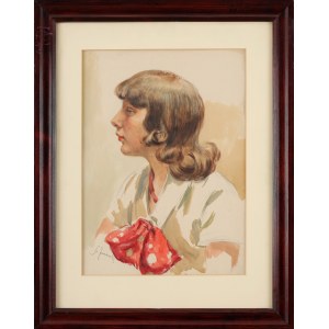 Stanisław ŻURAWSKI (1889-1976), Portret z kokardą