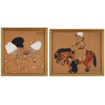 Stanislaw DOBRZYÑSKI (1897-1949), "Bolsheviks" (1917) - a pair of caricatures