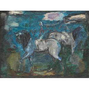 Eugeniusz Geppert (1890 Lviv - 1979 Wroclaw), Two Horsemen, 1962
