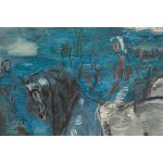 Eugeniusz Geppert (1890 Lviv - 1979 Wroclaw), Two Horsemen, 1962