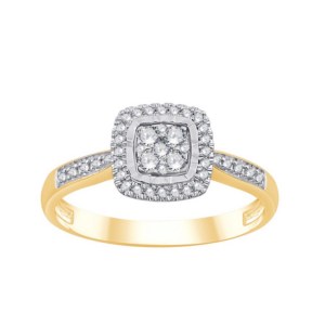 ZLATÝ PRSTEŇ S PRÍRODNÝMI DIAMANTMI - 1049 NAT 18K