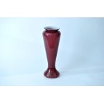 Glass vase - HS Tarnowiec - Purple with white interior.