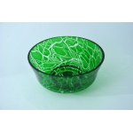 Glass green bowl , "Panther". - HSG Hortensia - J. Kazanecki - green