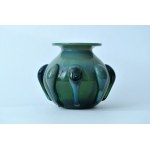 Glass vase with adhesives - Cracow Glass Institute - Beautiful color