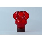 Glass vase , "Donkey" - HS Sudety - Cz. Zuber - Ruby