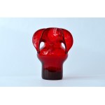 Glass vase , "Donkey" - HS Sudety - Cz. Zuber - Ruby