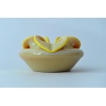 Glass ashtray , "Donkey" - HS Sudety - Cz. Zuber - Milk-yellow