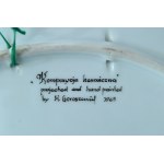 Porcelanowa patera ,,Kompozycja kosmiczna'' - Walentyna Goroszenik