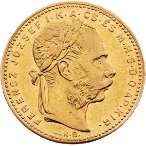 Franz Joseph I., 20 Francs / 8 Forint 1881, KB, Kremnitz