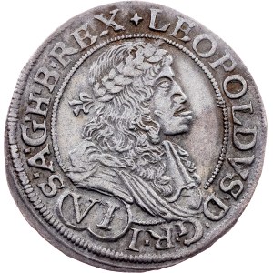Leopold I., 6 Kreuzer 1676, GC, Pressburg