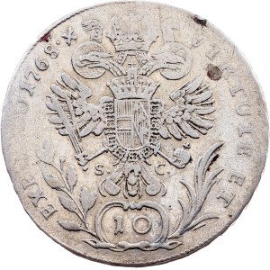 Joseph II., 10 Kreuzer 1768, H//S.C., Günzburg