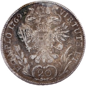 Joseph II., 20 Kreuzer 1769, H//S.C., Günzburg
