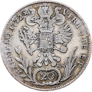 Joseph II., 20 Kreuzer 1772, H//S.C., Günzburg