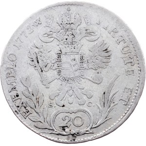 Joseph II., 20 Kreuzer 1772, H//S.C., Günzburg