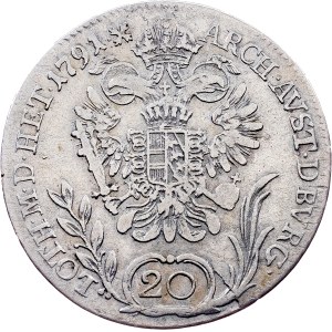 Leopold II., 20 Kreuzer 1791, B, Kremnitz