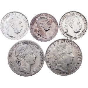 Franz Joseph I., 2 x 1 Gulden, 3 x 1 Korona 1859-1908