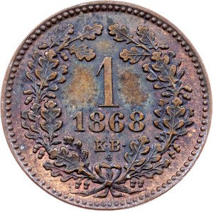 Franz Joseph I., 1 Kreuzer 1868, Artex restrike, KB, Kremnitz