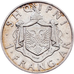 Albania, 1 Frang Ar 1937, R, Rome