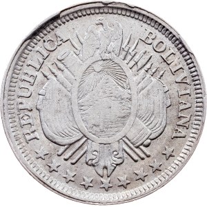 Bolivia, 20 Centavos 1885, PTS FE, Potosi