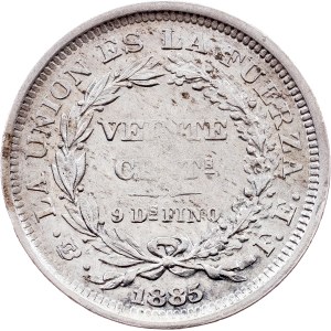 Bolivia, 20 Centavos 1885, PTS FE, Potosi