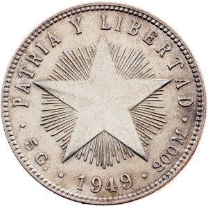 Cuba, 20 Centavos 1949, Philadelphia