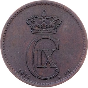 Denmark, 5 Øre 1874, CS, Copenhagen