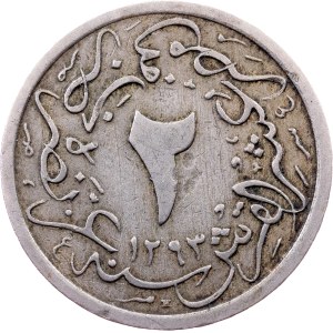 Egypt, 2/10 Qirsh AH 1293//33 (1907), H, Heaton