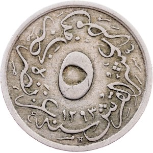 Egypt, 5/10 Qirsh AH 1293//33 (1907), H, Heaton