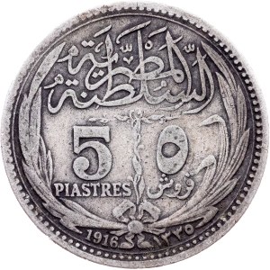 Egypt, 5 Piastres AH 1335 (1916), Bombay
