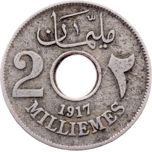 Egypt, 2 Milliemes AH 1335 (1917), H, Heaton