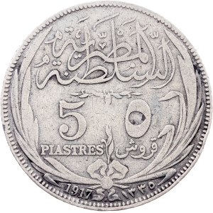 Egypt, 5 Piastres AH 1335 (1917), H, Heaton