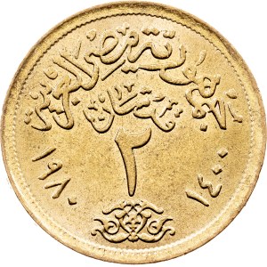 Egypt, 2 Piastres AH 1400 (1980), Cairo