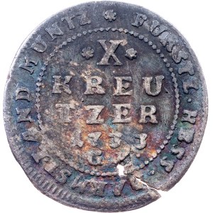 Germany, 10 Kreutzer 1733, GK, Darmstadt