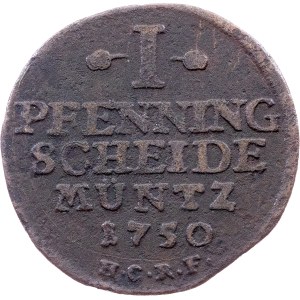 Germany, 1 Pfenning 1750, HCRF, Goslar