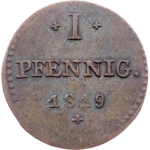 Germany, 1 Pfennig 1819, Darmstadt
