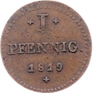 Germany, 1 Pfennig 1819, Darmstadt