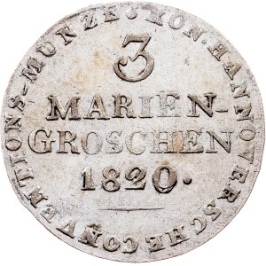 Germany, 3 Mariengroschen 1820, LB, Hanover
