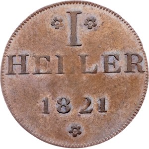 Germany, 1 Heller 1821, F GB, Frankfurt am Main