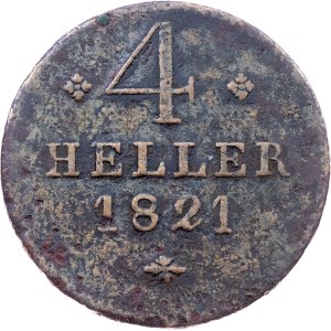 Germany, 4 Heller 1821, Kassel