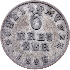 Germany, 6 Kreuzer 1826, Darmstadt