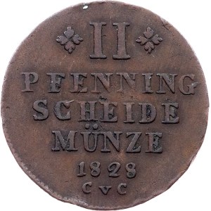 Germany, 2 Pfenning 1828, CvC, Braunschweig