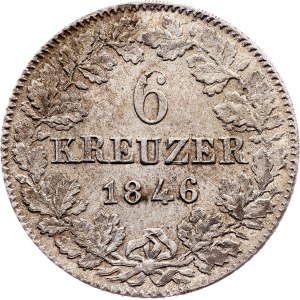 Germany, 6 Kreuzer 1846, Karlsruhe
